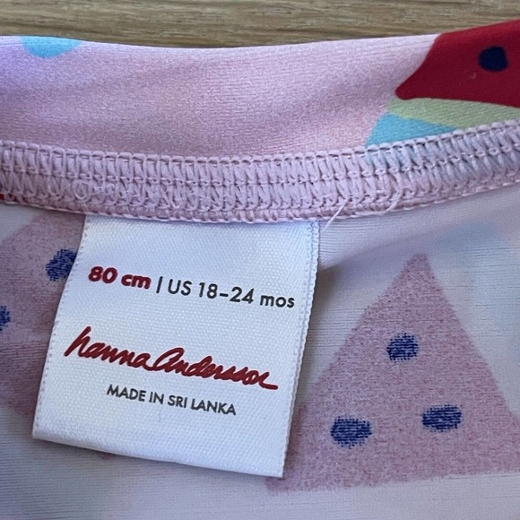Baby Girl's Hanna Andersson Size 18-24 Mos Watermelon Long Sleeve Rash Guard - Picture 3 of 3